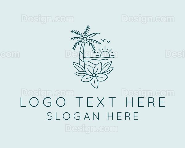 Tropical Island Beach Logo