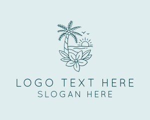 Tropical Island Beach  logo design