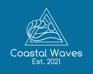 Ocean Wave  Sun logo design