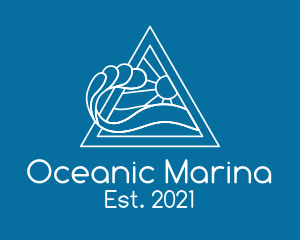 Ocean Wave  Sun logo design