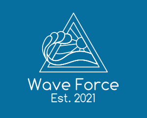 Ocean Wave  Sun logo design