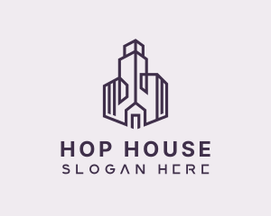 Violet House Building logo design