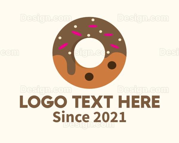 Chocolate Donut Dessert Logo