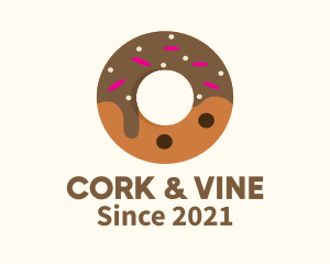 Chocolate Donut Dessert logo design