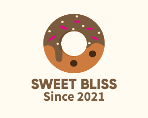 Chocolate Donut Dessert logo design