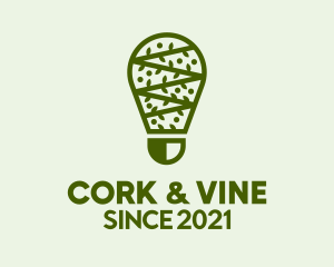 Green Light Bulb Vine  logo design