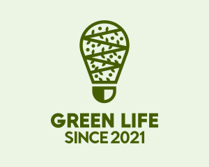 Green Light Bulb Vine  logo design