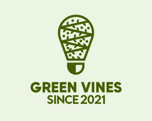 Green Light Bulb Vine  logo design