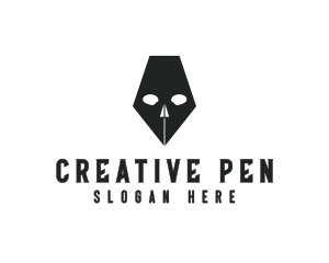 Pen Skull Horror logo design