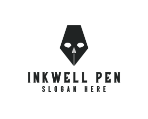 Pen Skull Horror logo design