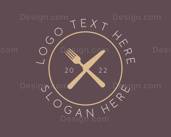 Cutlery Elegant Eatery Logo