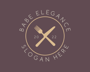 Cutlery Elegant Eatery logo design