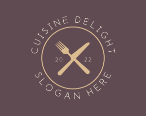 Cutlery Elegant Eatery logo design