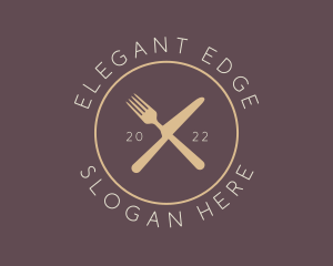 Cutlery Elegant Eatery logo design