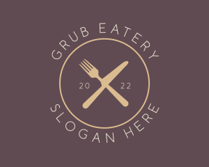 Cutlery Elegant Eatery logo design