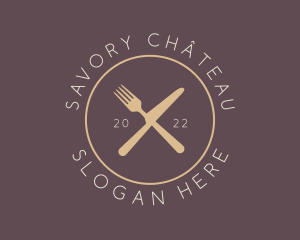 Cutlery Elegant Eatery logo design