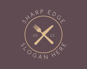 Cutlery Elegant Eatery logo design