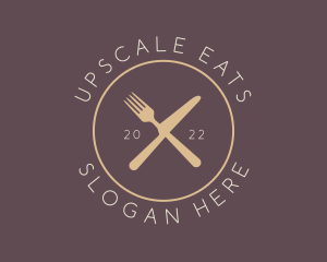 Cutlery Elegant Eatery logo design