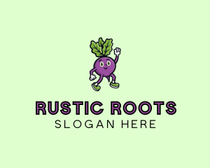 Radish Vegetable Character logo design