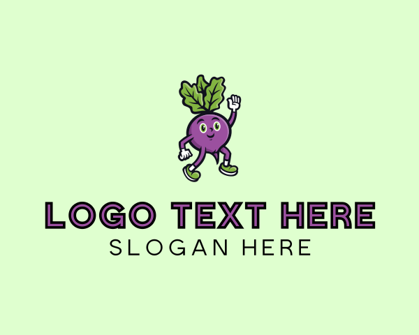 Radish Vegetable Character logo