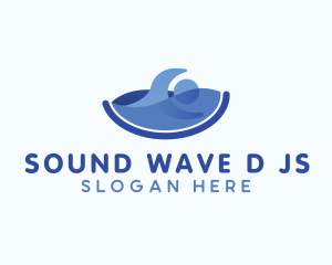 Human Swimming Wave logo design