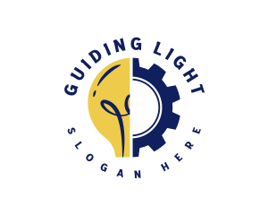 Light Bulb Cogwheel logo design