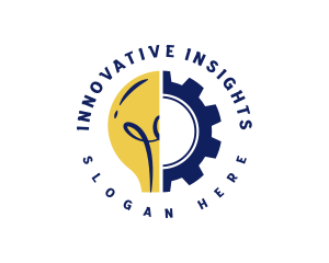 Light Bulb Cogwheel logo design