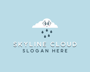 Rain Cloud Weather logo design