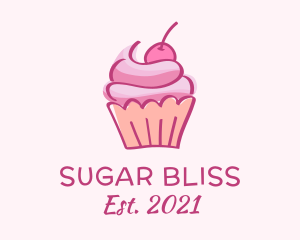 Cherry Cupcake Pastry logo design