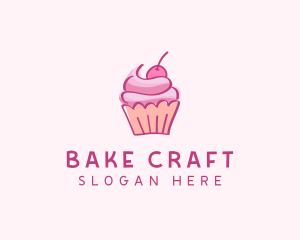 Cherry Cupcake Pastry logo design