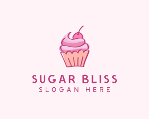 Cherry Cupcake Pastry logo design