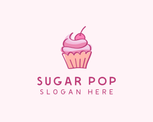 Cherry Cupcake Pastry logo design