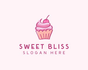 Cherry Cupcake Pastry logo design