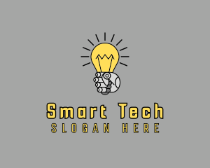 Robot Light Lightbulb logo design