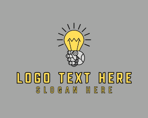 Lighting - Robot Light Lightbulb logo design