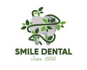 Organic Leaf Tooth logo design