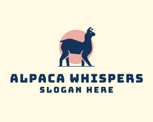 Wild Llama Sunset logo design