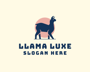 Wild Llama Sunset logo design