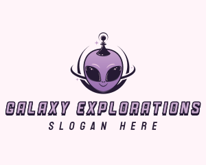 Retro Space Alien logo design