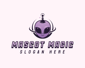 Retro Space Alien logo design