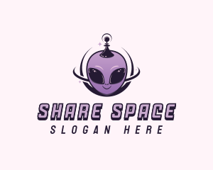 Retro Space Alien logo design