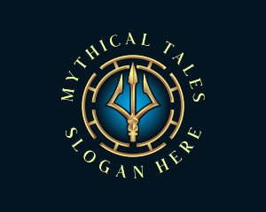 Poseidon Mythology Trident logo