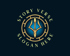 Poseidon Mythology Trident logo