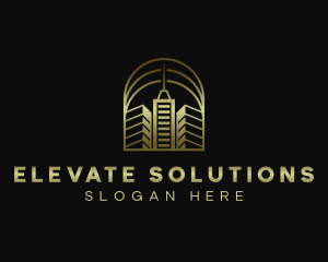 High Rise Building Realty logo design