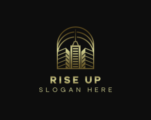 High Rise Building Realty logo design