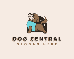 Dog Yoga Stetching logo design