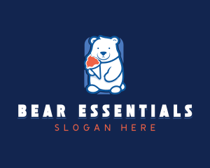 Bear Ice Cream Cone logo design