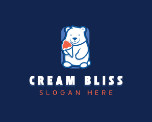 Bear Ice Cream Cone logo design