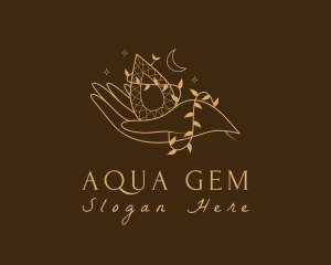 Luxury Hand Gemstone logo design