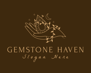 Luxury Hand Gemstone logo design